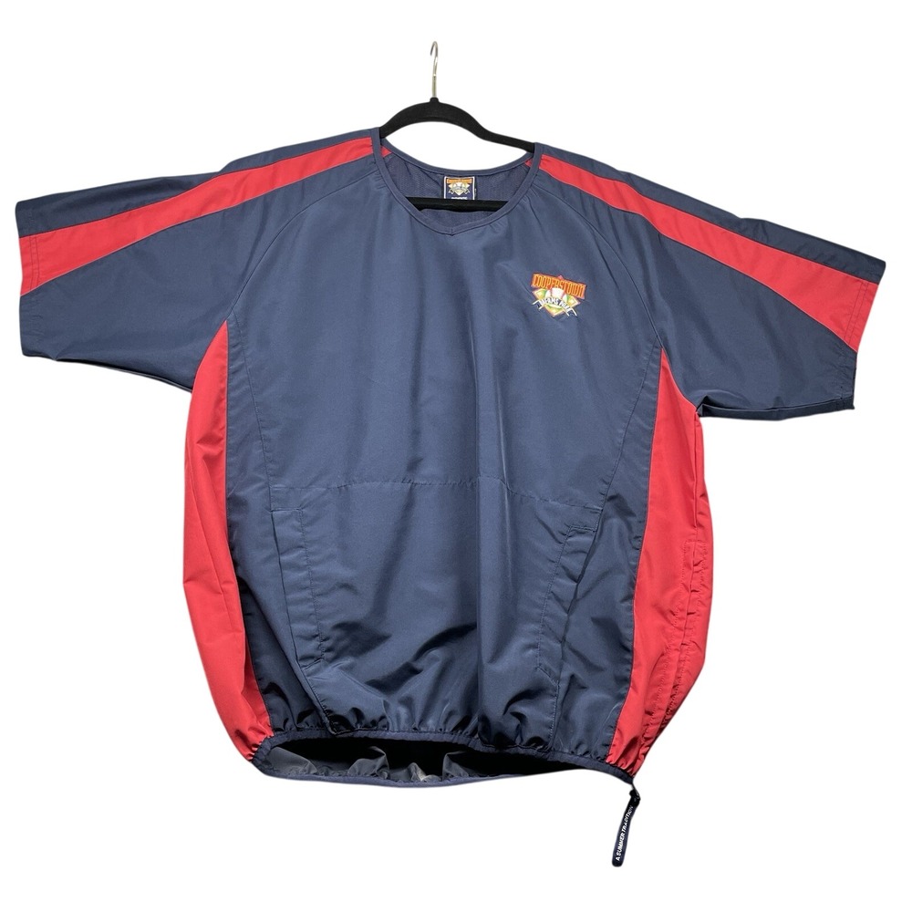 Cooperstown Dreams Park Baseball Coach Pullover Windbreaker Navy Red Men M‎